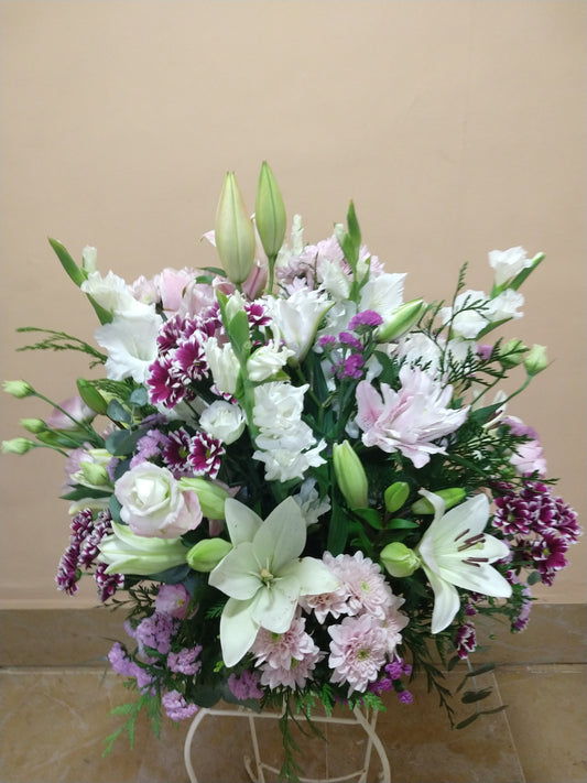 Centro Floral tono pastel